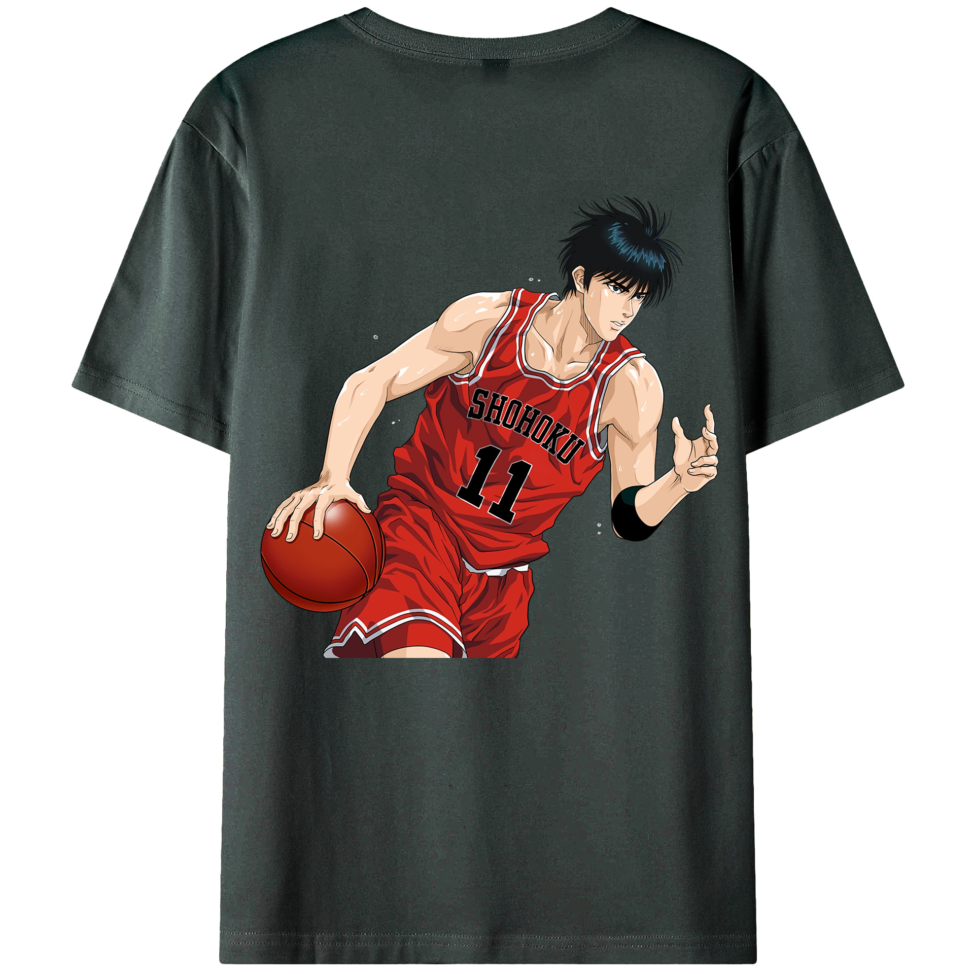 （画像用） SLAM DUNK／スラムダンク 綿100％ メンズ半袖Tシャツ（バックプリント） 通気性